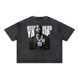 SNE Keep Ya Head Up Mineral Wash Boxy Cotton Tee