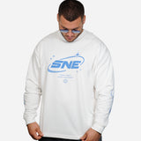 Stay Focused Oversized Unisex Long Sleeve T-Shirt - White
