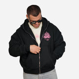 Peacekeeper Fleeced Full-Zip Boxy Hoodie - Black