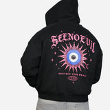 Peacekeeper Fleeced Full-Zip Boxy Hoodie - Black