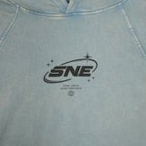 True Path Vintage Washed Frayed-Hem Hoodie - Blue