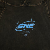 True Path Vintage Washed Frayed-Hem Hoodie - Black