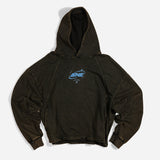 True Path Vintage Washed Frayed-Hem Hoodie - Black