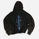 True Path Vintage Washed Frayed-Hem Hoodie - Black