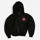 Peacekeeper Fleeced Full-Zip Boxy Hoodie - Black
